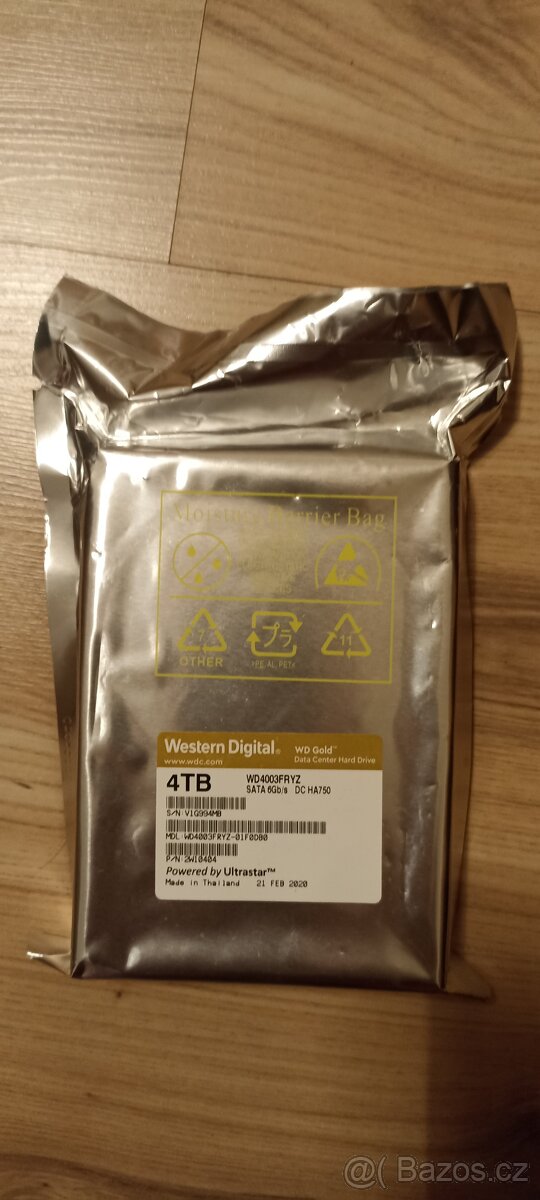Nový HDD WD Gold Enterprise 4TB