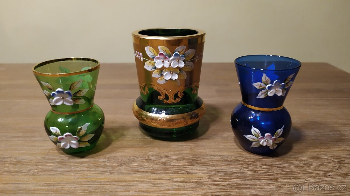 Novoborské sklo 3 ks