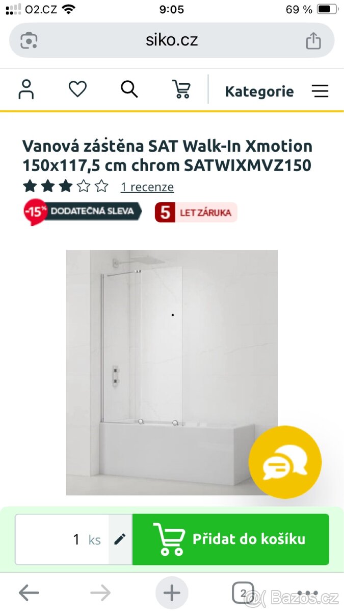Vanová zástěna