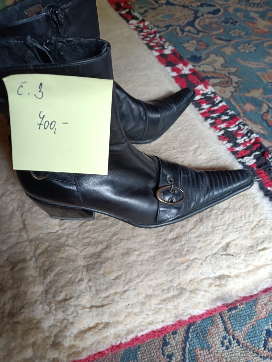 Kožené kotníkové kozačky vel 37