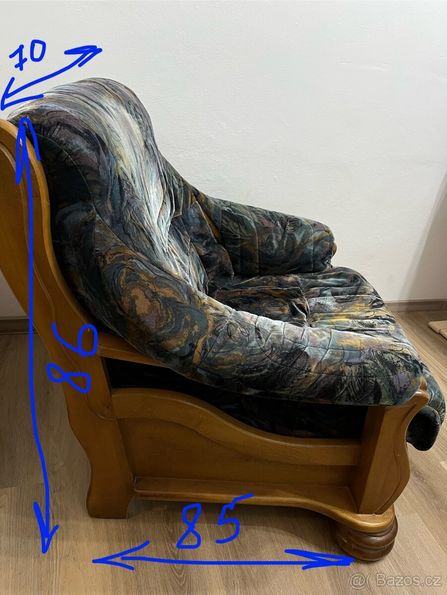 Set - kreslo, mensí gau a velký gauc