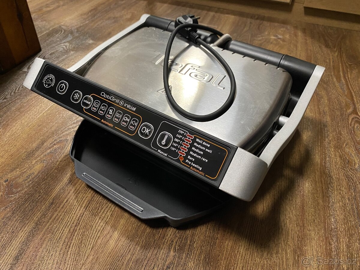 Gril Tefal OPTIGRILL GC706D34 černý/nerez