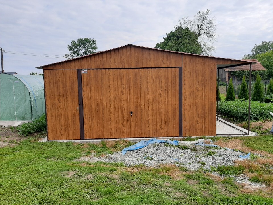 Plechová garáž 5+1x5m