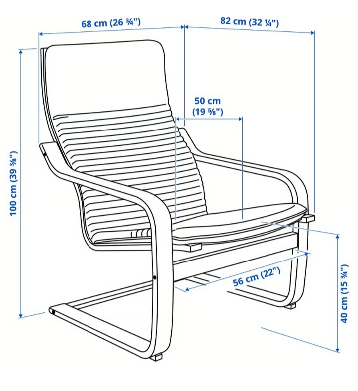 Černé křeslo Poëng z Ikea