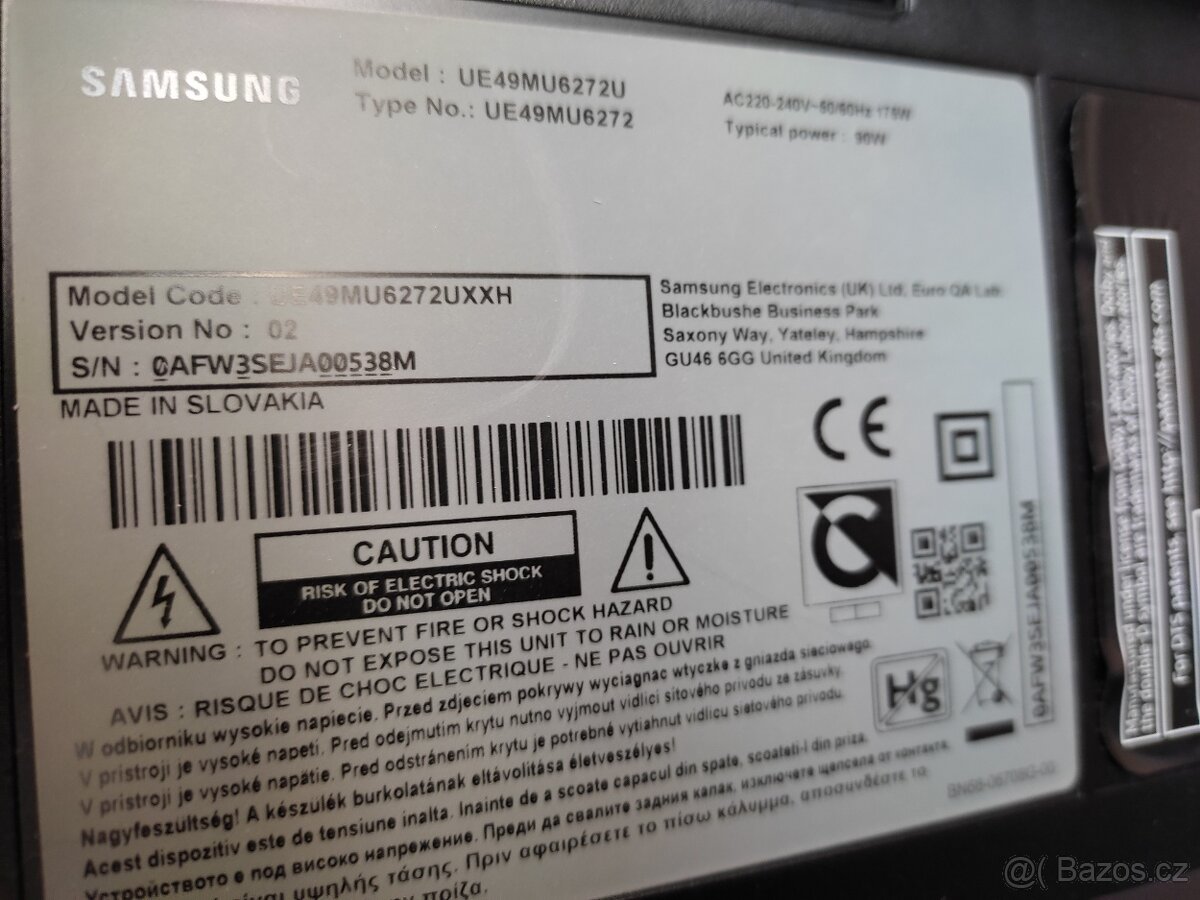 Prodám komponenty na TV Samsung Model:UE49MU6272U