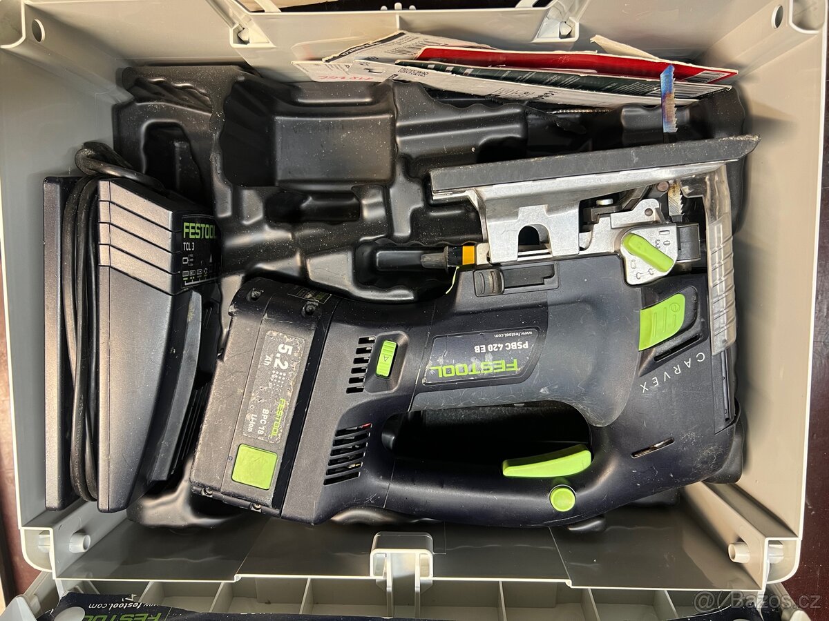 Přímočará AKU pila Festool PSBC 420 EB + BPC 5,2 Ah