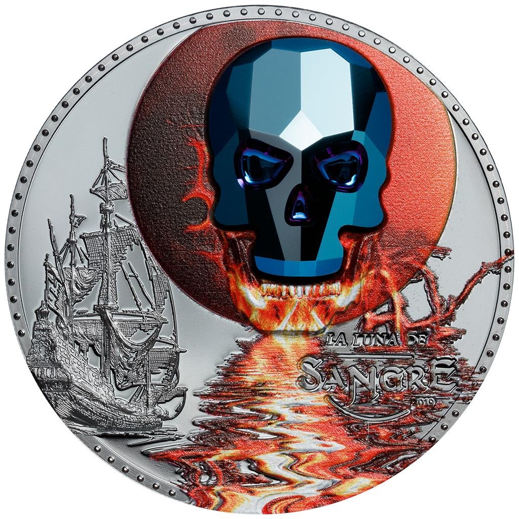 Nádherná mince - Crystal Skull - La Luna de Sangre - 1 Oz