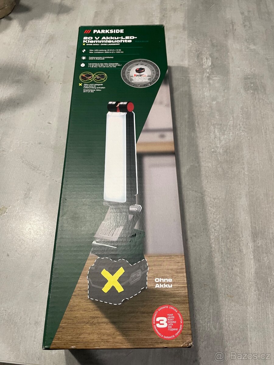 Aku LED Parkside svítidlo s klipem PLKLA 20-Li A1