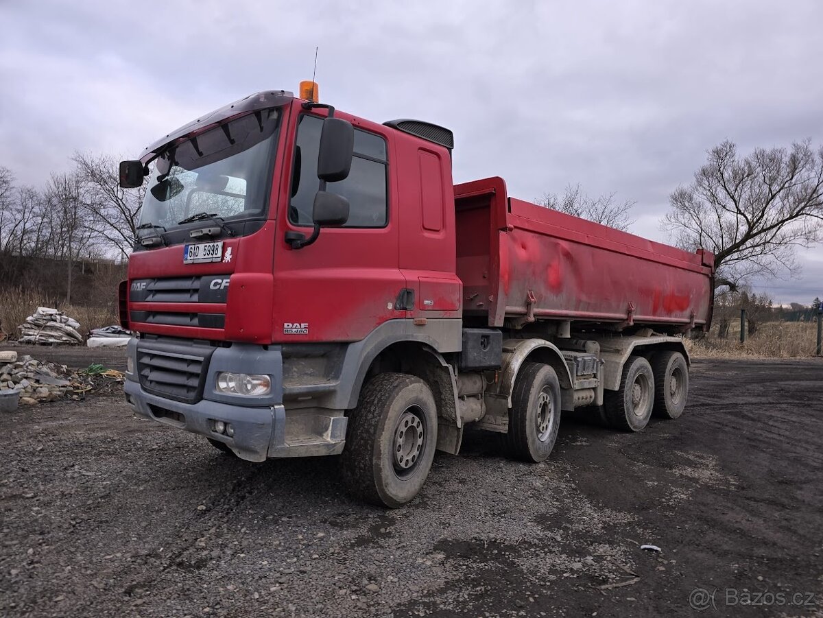 třístranný sklápěcí DAF CF 460 r.2007, EURO 5, MANUÁL