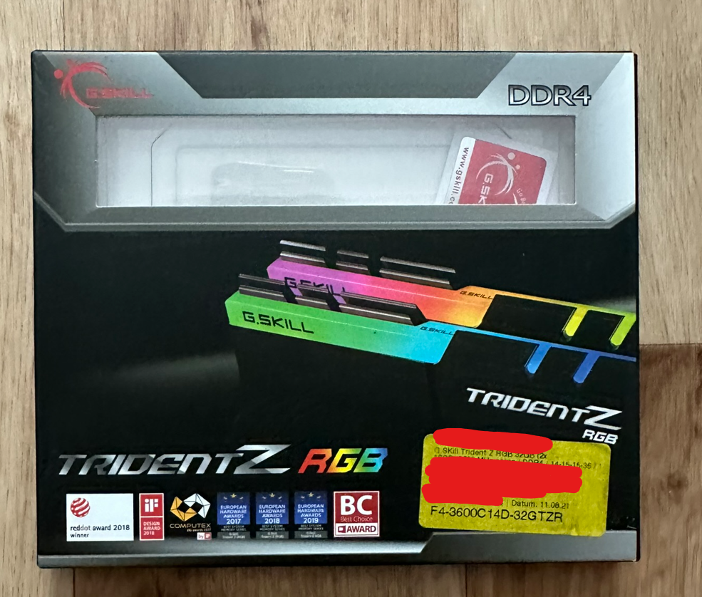 G.SKill Trident Z RGB 2x16GB 3600MHz CL14