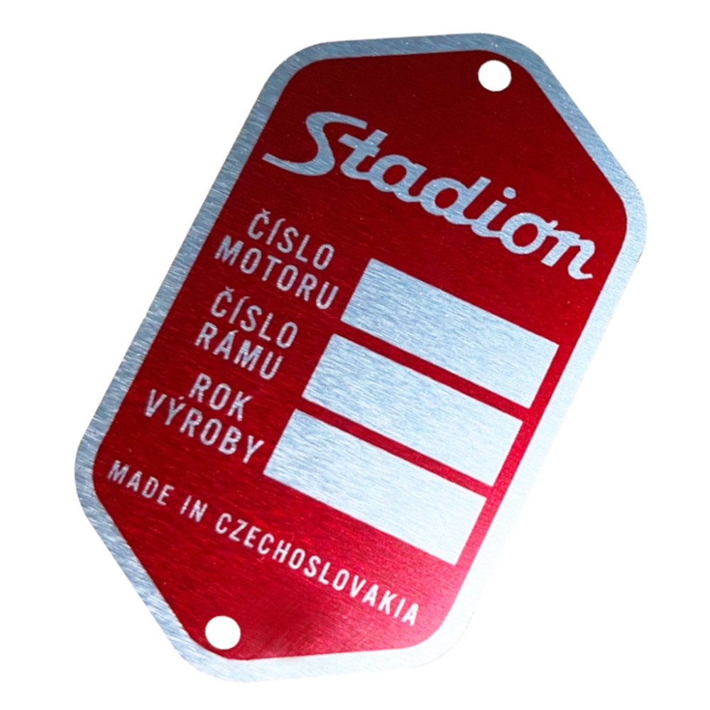 Výrobní štítek Stadion S11, S22 - eloxovaný PROFI