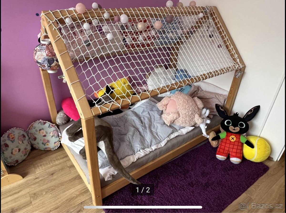 Domečková postel Benlemi + nová matrace