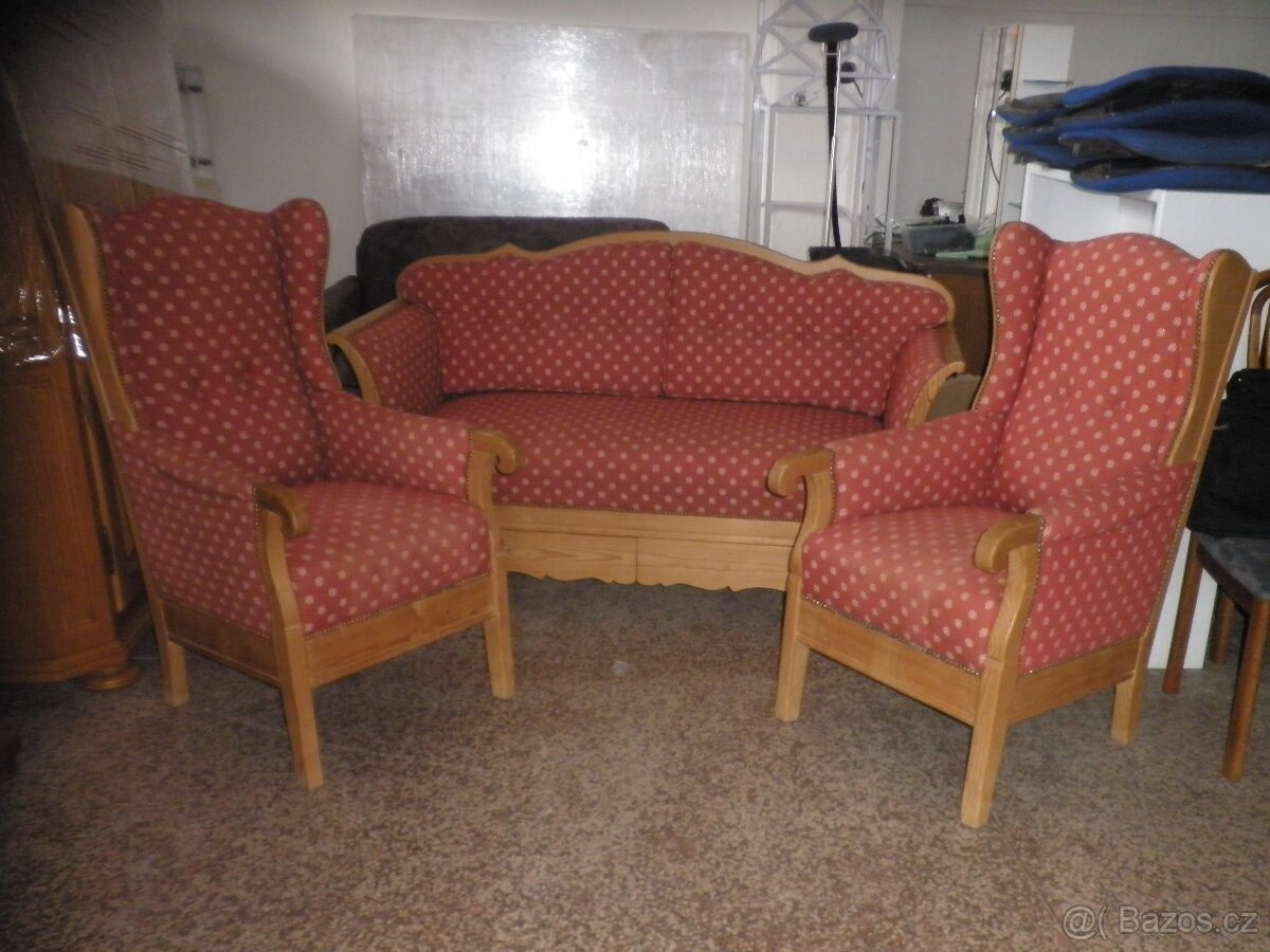 Rustikální sedačka + 2 křesla