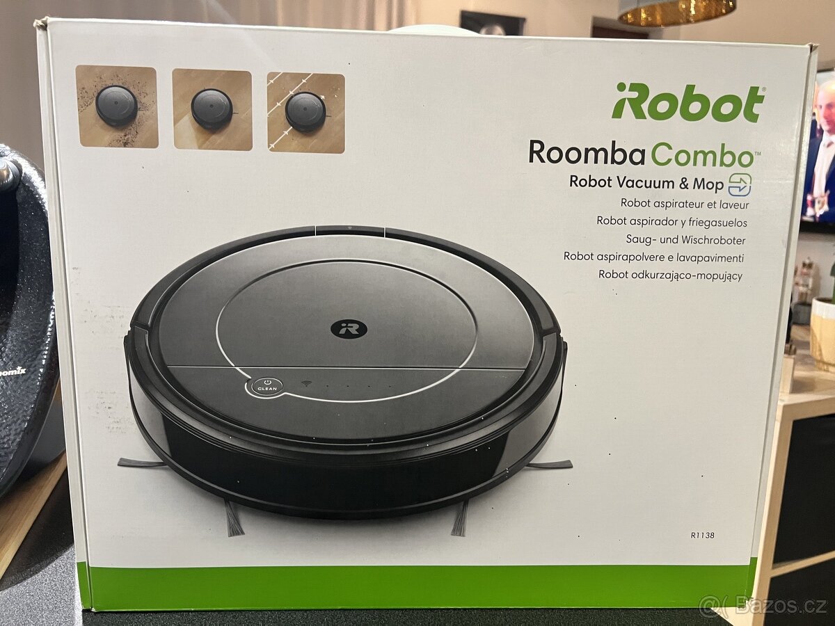 Robotický vysavač iRobot Roomba Combo 1138 šedý