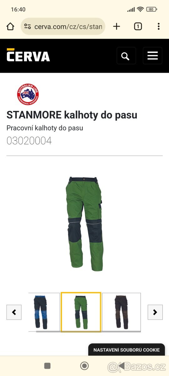Pracovní kalhoty a bunda STANMORE (montérky)