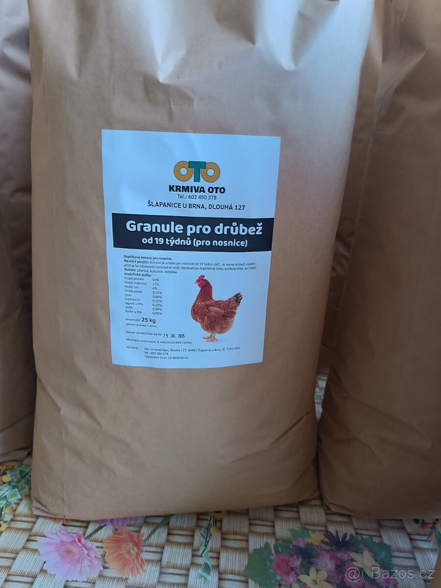 Krmivo pro Slepice, kačeny, brojlery, husy, králíky