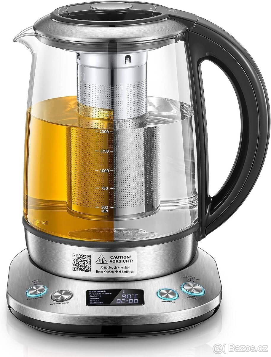 Smart Skleněná konvice na čaj s regulací teploty 2200W
