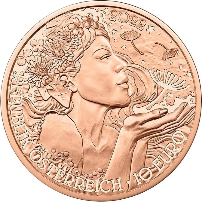10 euro Rakousko 2022 Pampeliška ideální dárek KM #3344