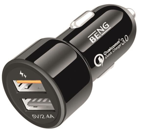 Nabíječka CL 12/24V, 2 USB, 3A, 30W, QC 3.0.Cena dnes 1.6.