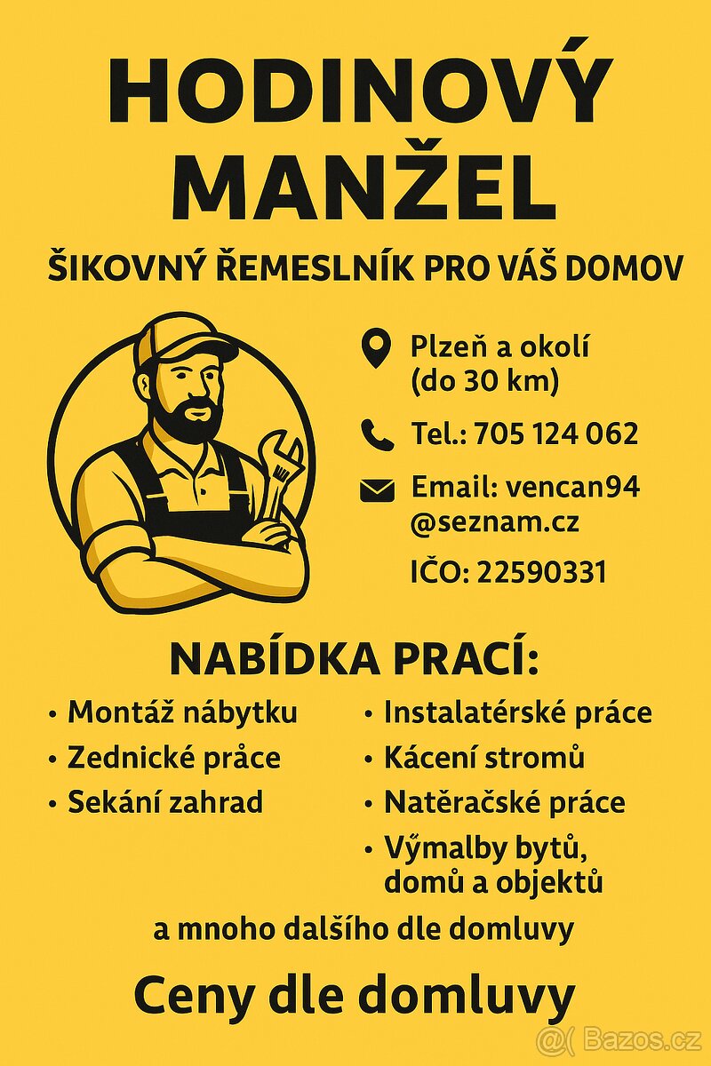 🛠️ HODINOVÝ MANŽEL – ŠIKOVNÝ ŘEMESLNÍK PRO VÁŠ DOMOV 🏠 📍