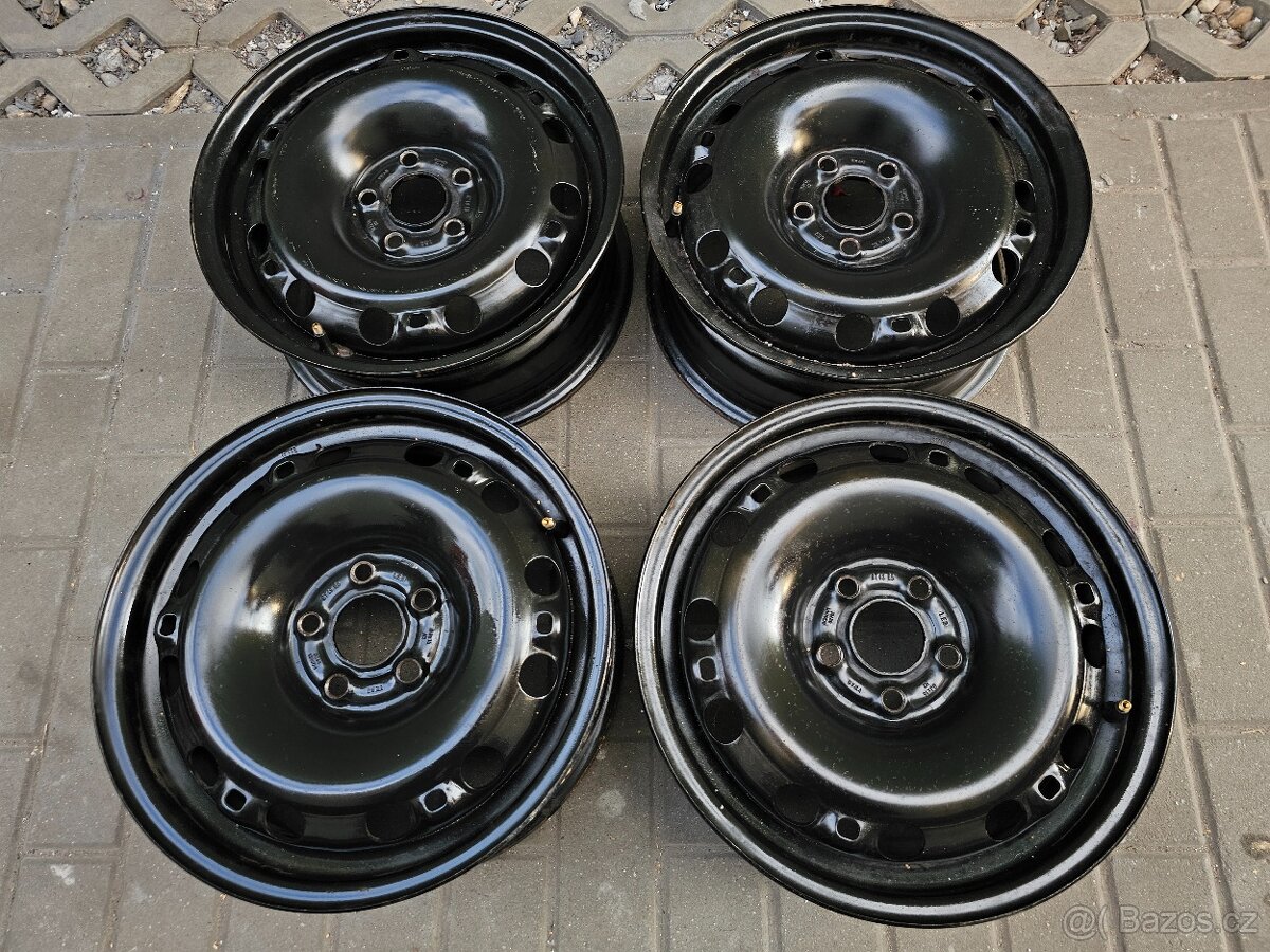 Plechové disky kola 15" 5x100 Roomster R15 Fabia II ET43 6J