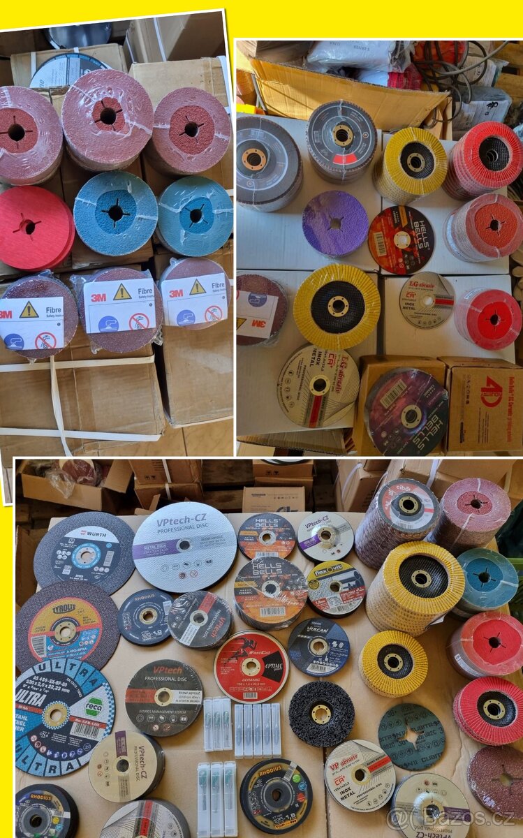 Řezné, brusné, lamelové kotouče, fibry