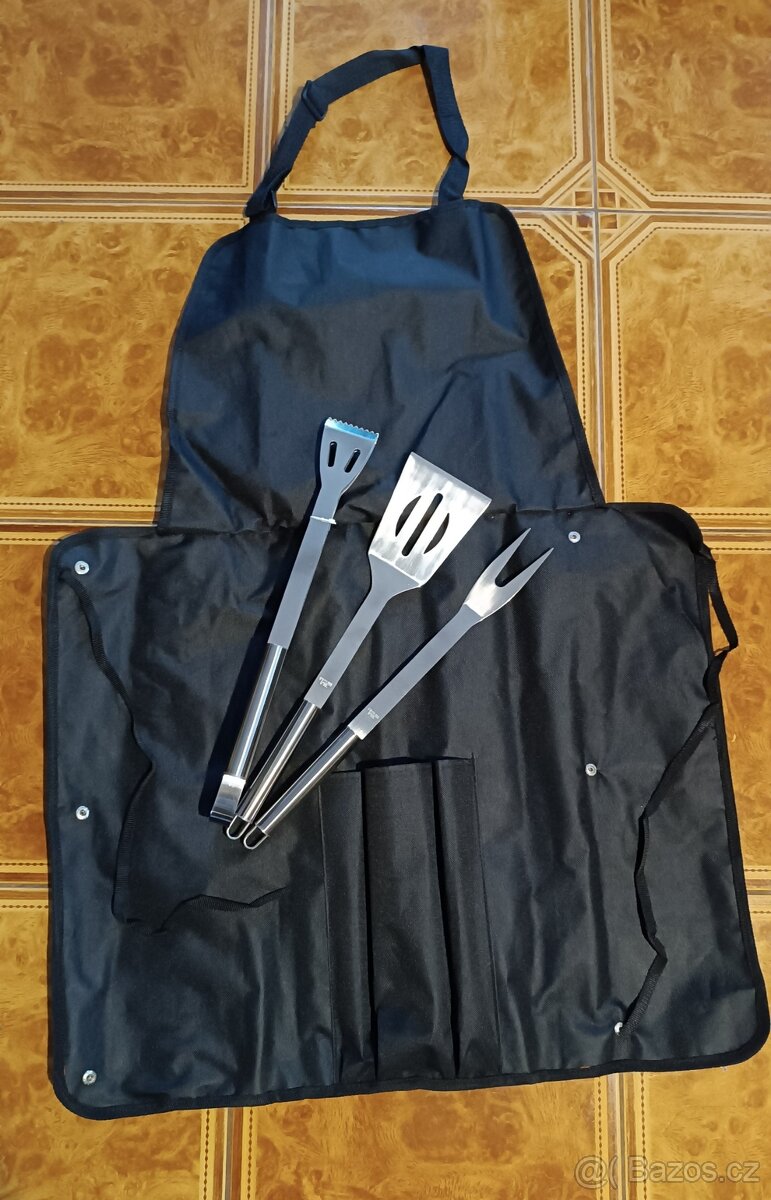 Grilovací sada se zástěrou, nová