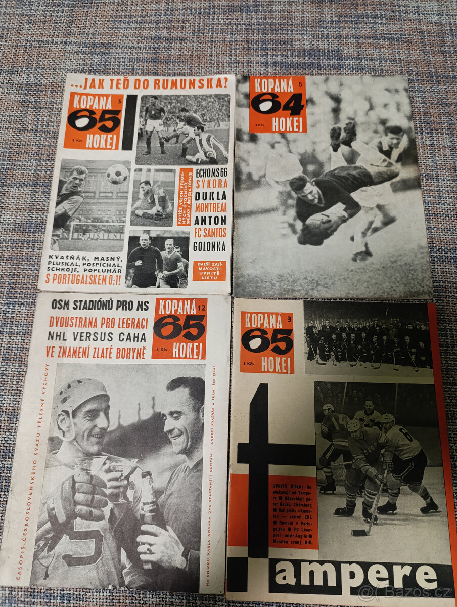 Časopis Kopaná - Hokej 3/1965, 5/1965, 12/1965, 5/1964