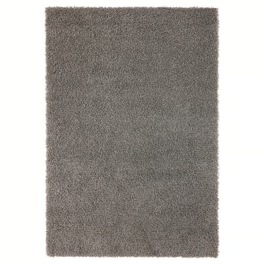 Tmavě šedý chlupatý koberec Hampen (Ikea) 195x133 cm