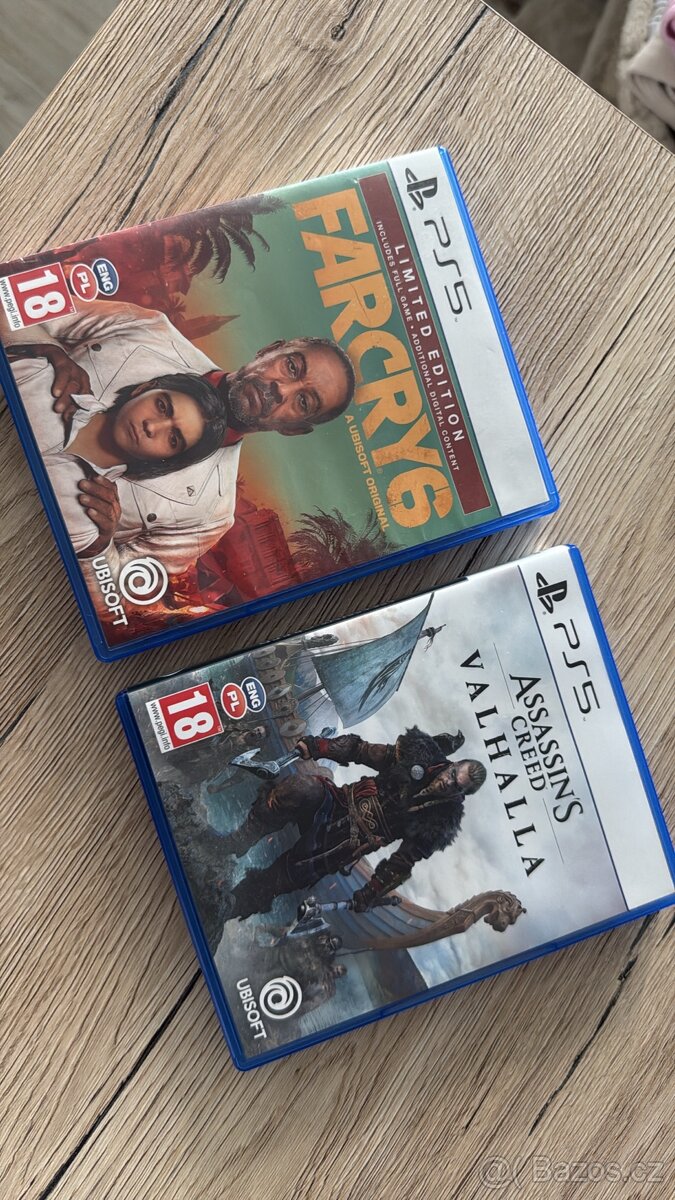 Prodám 2 hry na PS5 – FarCry 6 a Assassin’s Creed Valhalla
