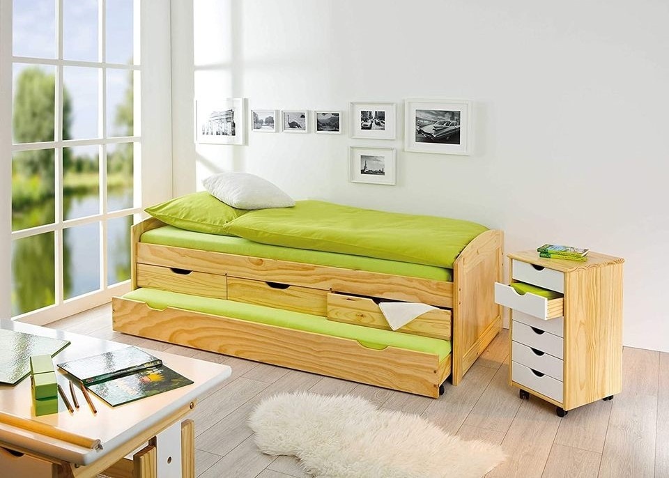 Postel multifunkční s přistýlkou masiv