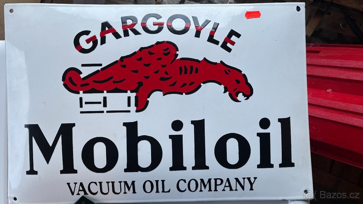 smaltovaná cedule Mobiloil velká