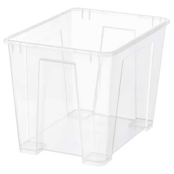 Plastová průhledná krabice 39x28x28 cm 22 l