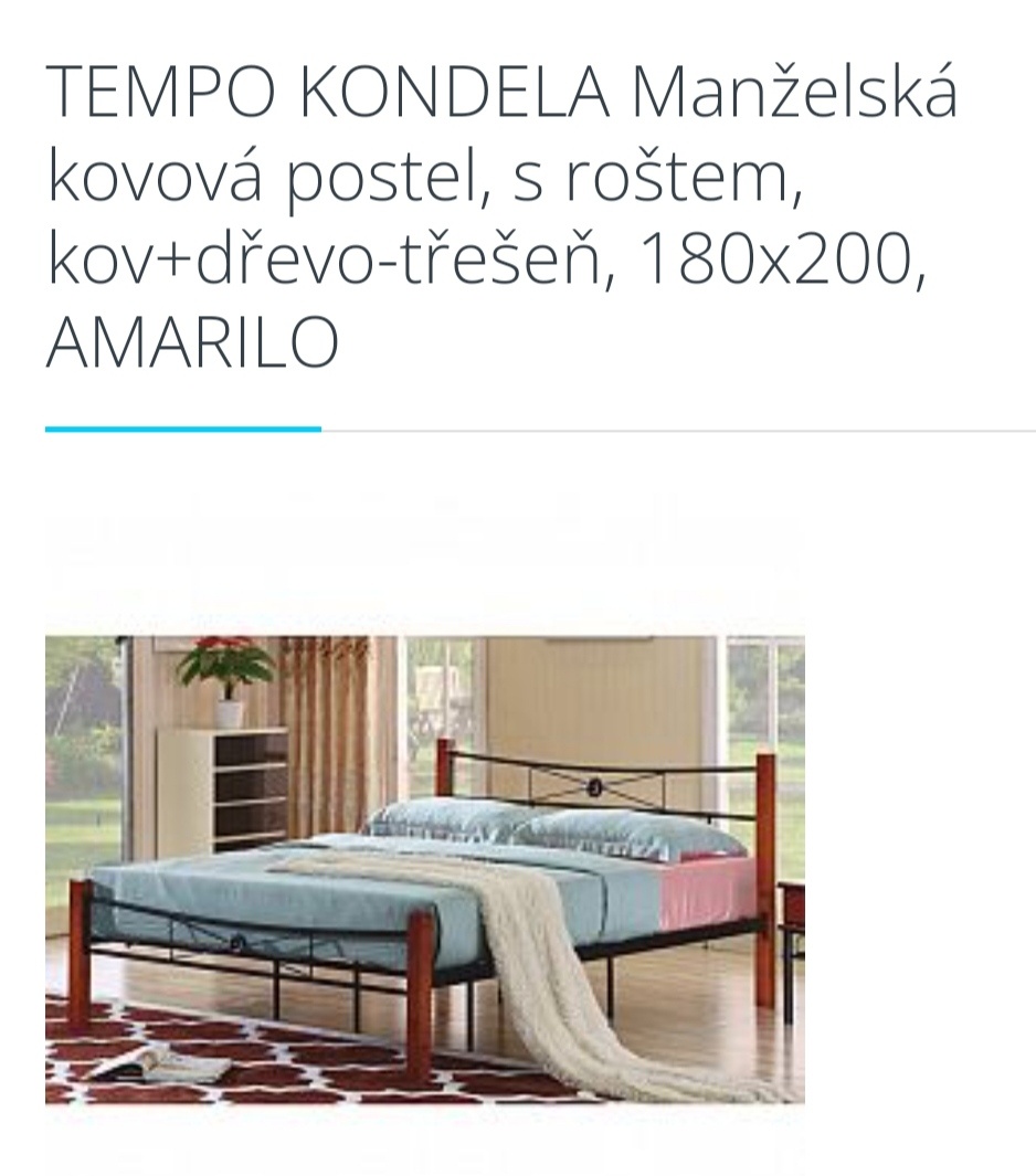 Prodám postel 180x200, použitá.