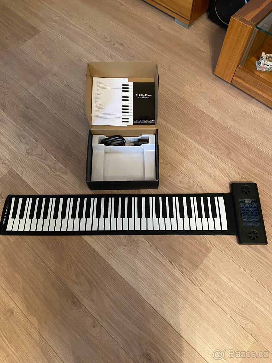 NOVÉ Elektrické piano rolovací s 61 klávesami + reproduktor