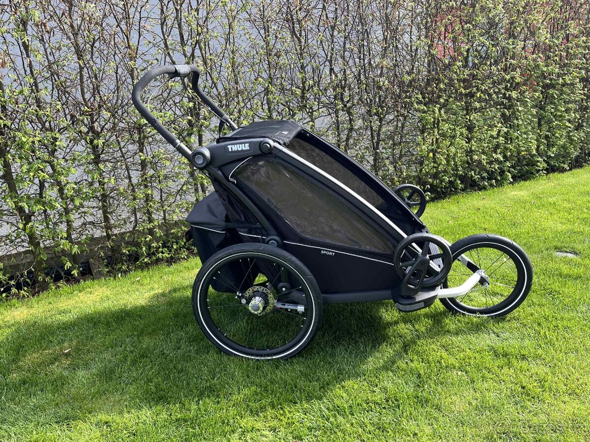 Thule Chariot Sport 2 Double Black (jogging set + cyklo set)