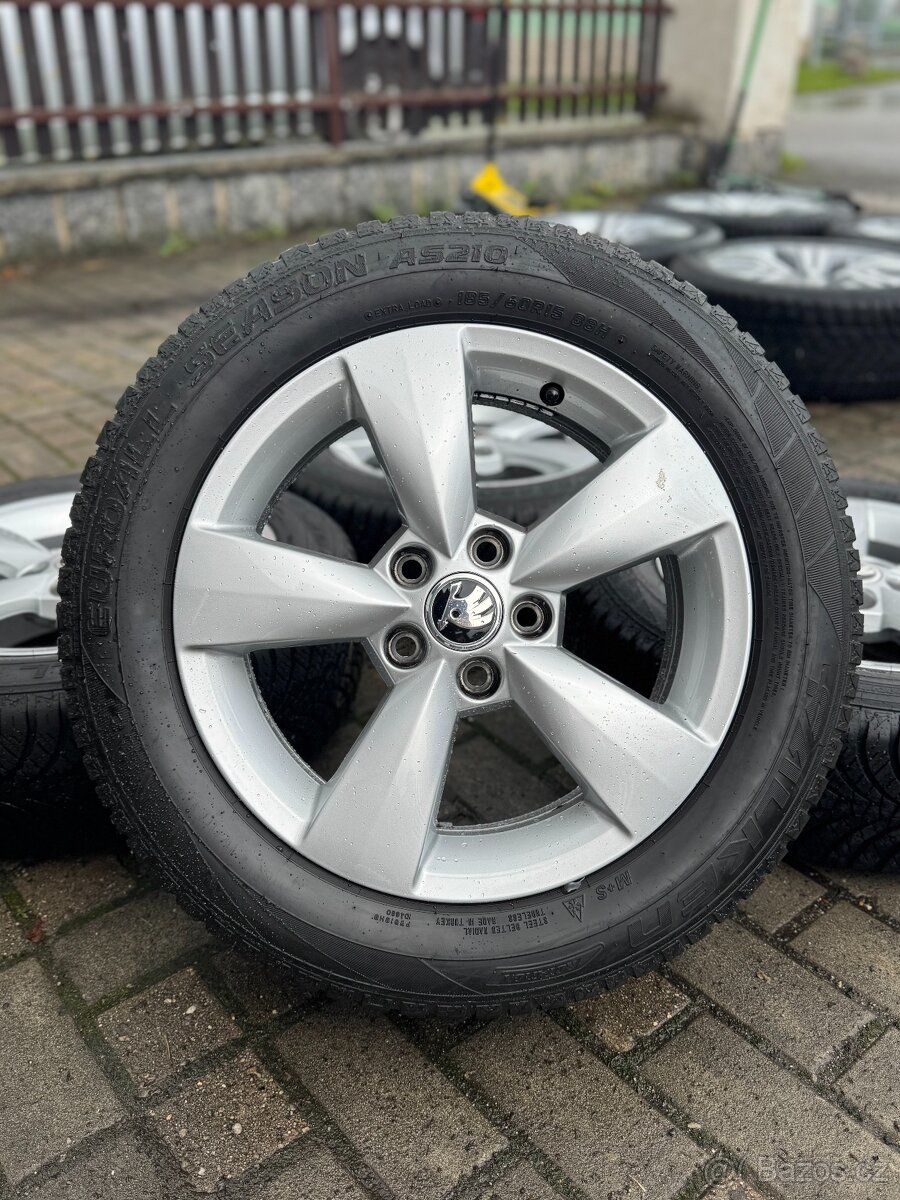 ORIGINÁL Alu Škoda CARME R15, 5x100 - ZÁNOVNÍ ZIMNÍ PNEU