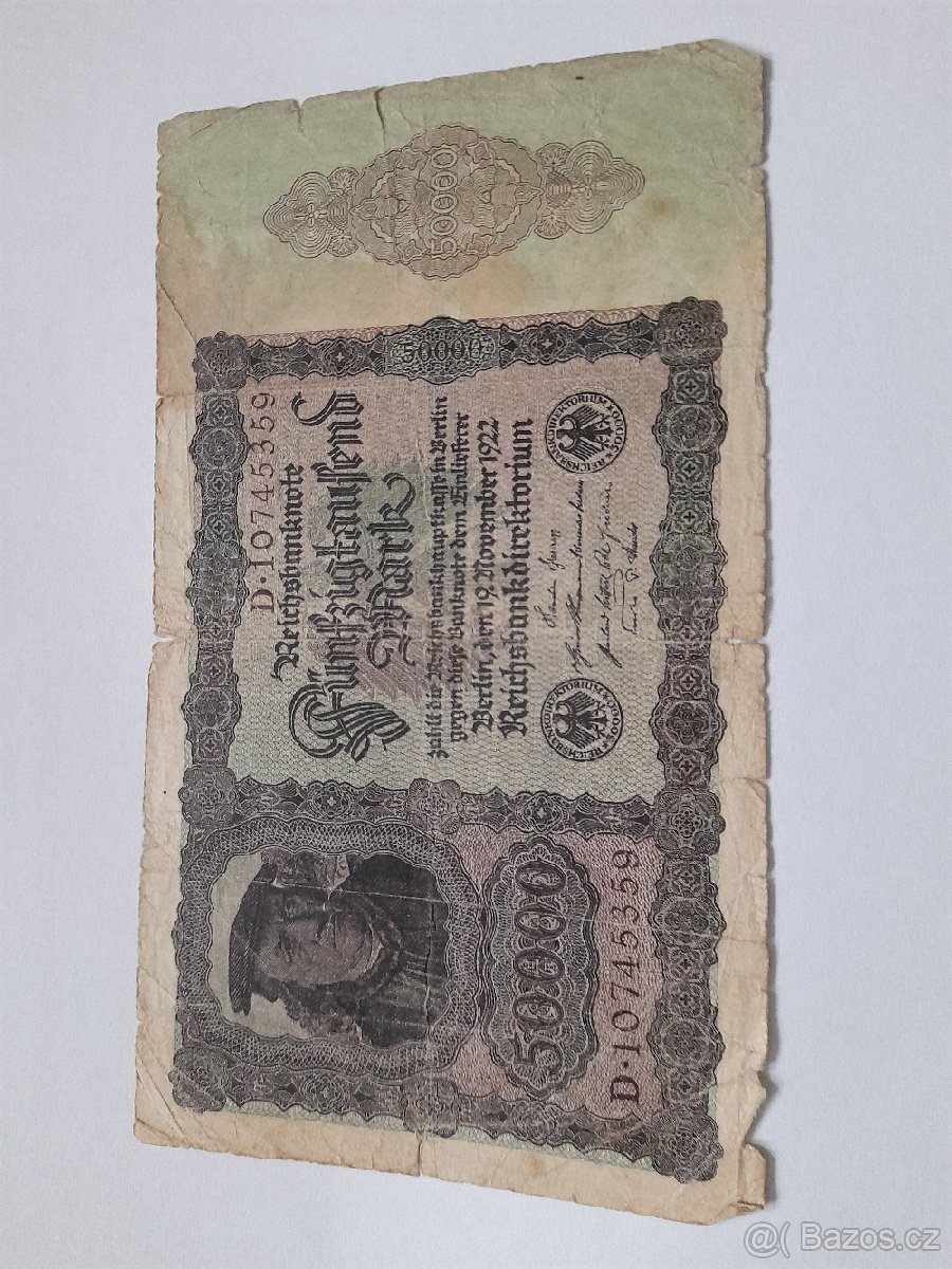 Stará německá bankovka z roku 1922
