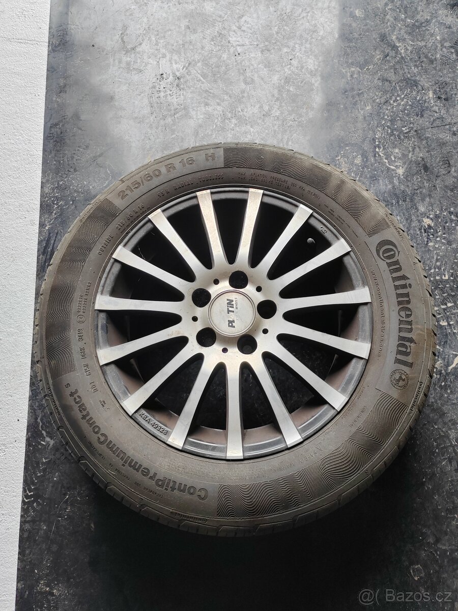 Alu kola R16 5x112 letní pneu Continental