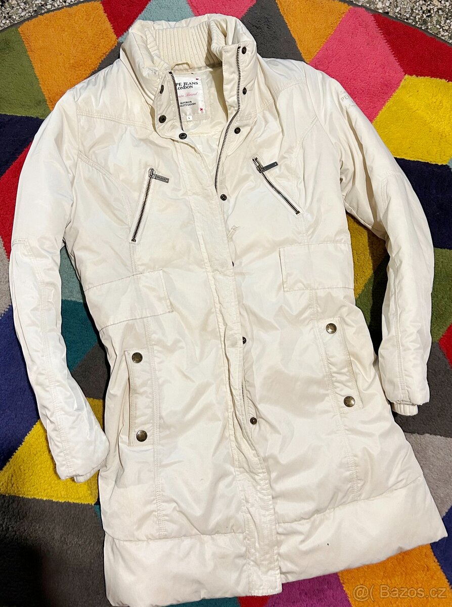 PEPE JEANS DÁMSKÁ ZIMNÍ PÉŘOVKA -BUNDA PÁRKA  L(40)