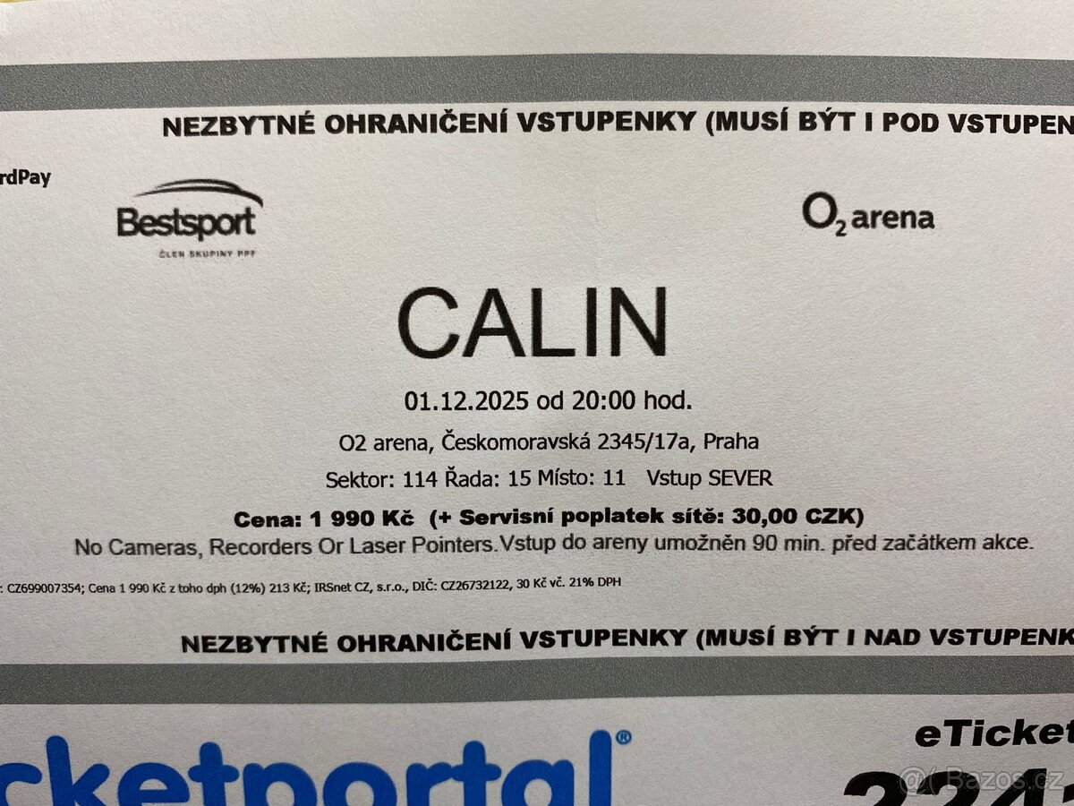 Vstupenka Calin 1.12.2025