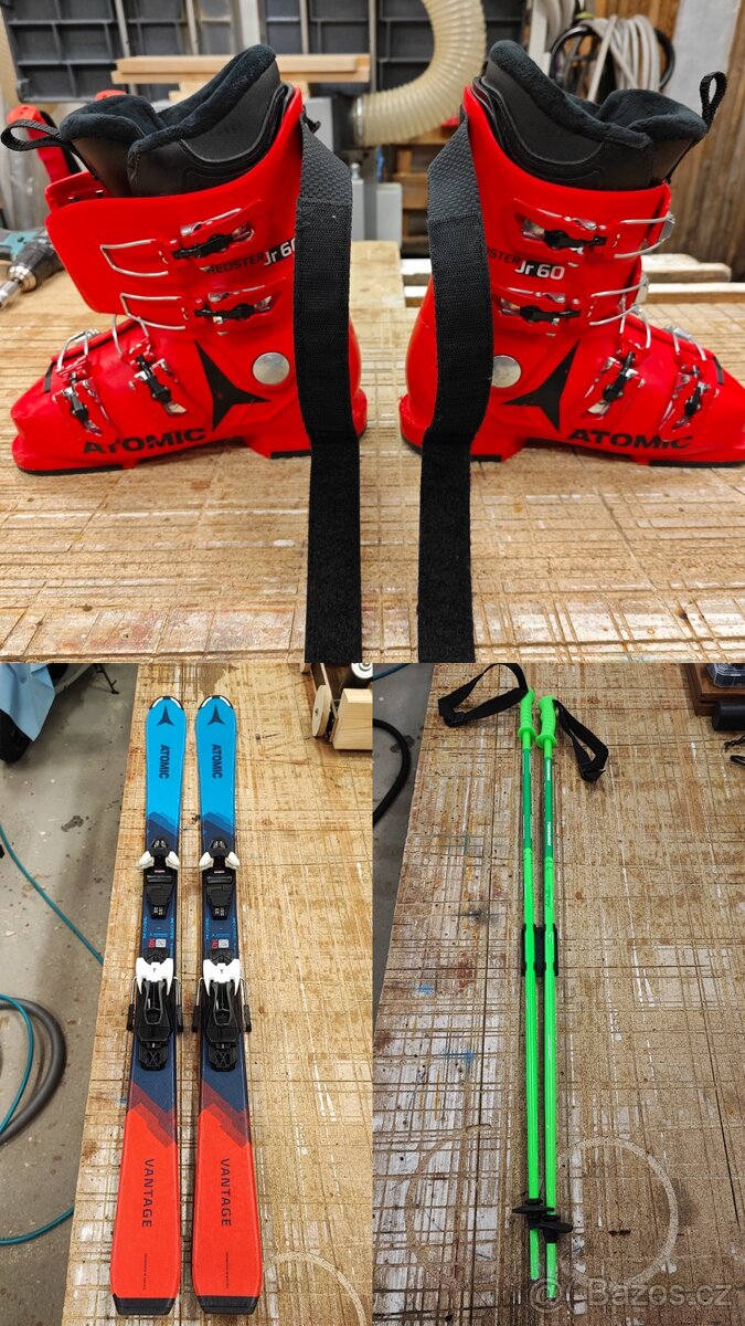 Dětské lyže Atomic 140cm + hole Komperdell 100cm