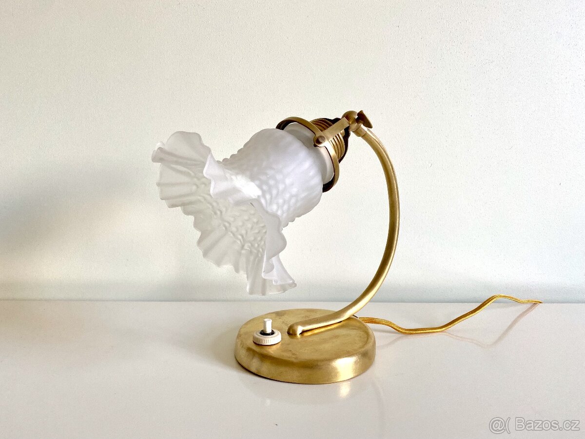 Starožitná mosazná stolní lampa lampička Art Deko