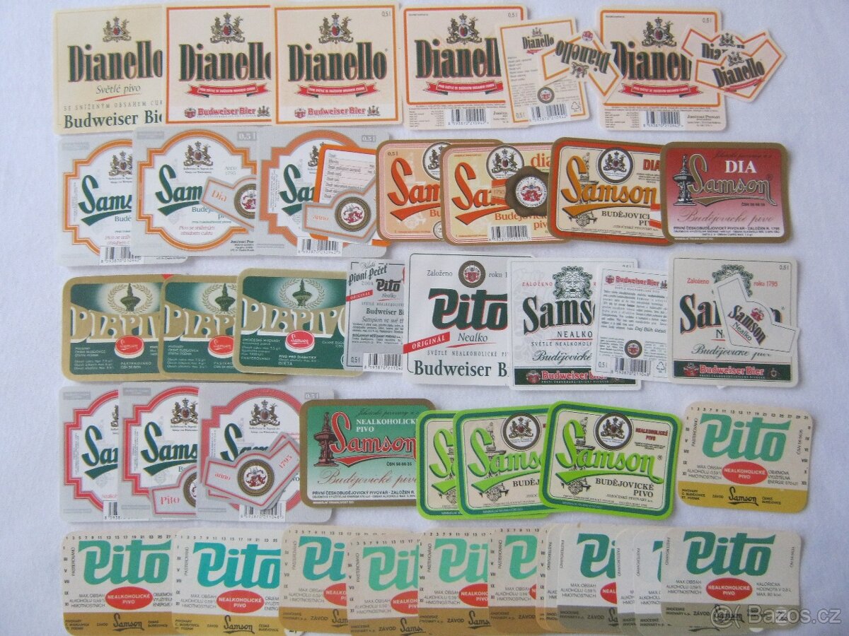 sbírka pivní etikety pivovar SAMSON Č. Budějovice 336ks