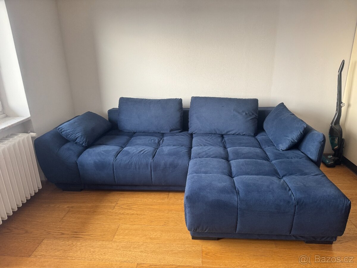 Rozkládací sedačka tmavěmodrá