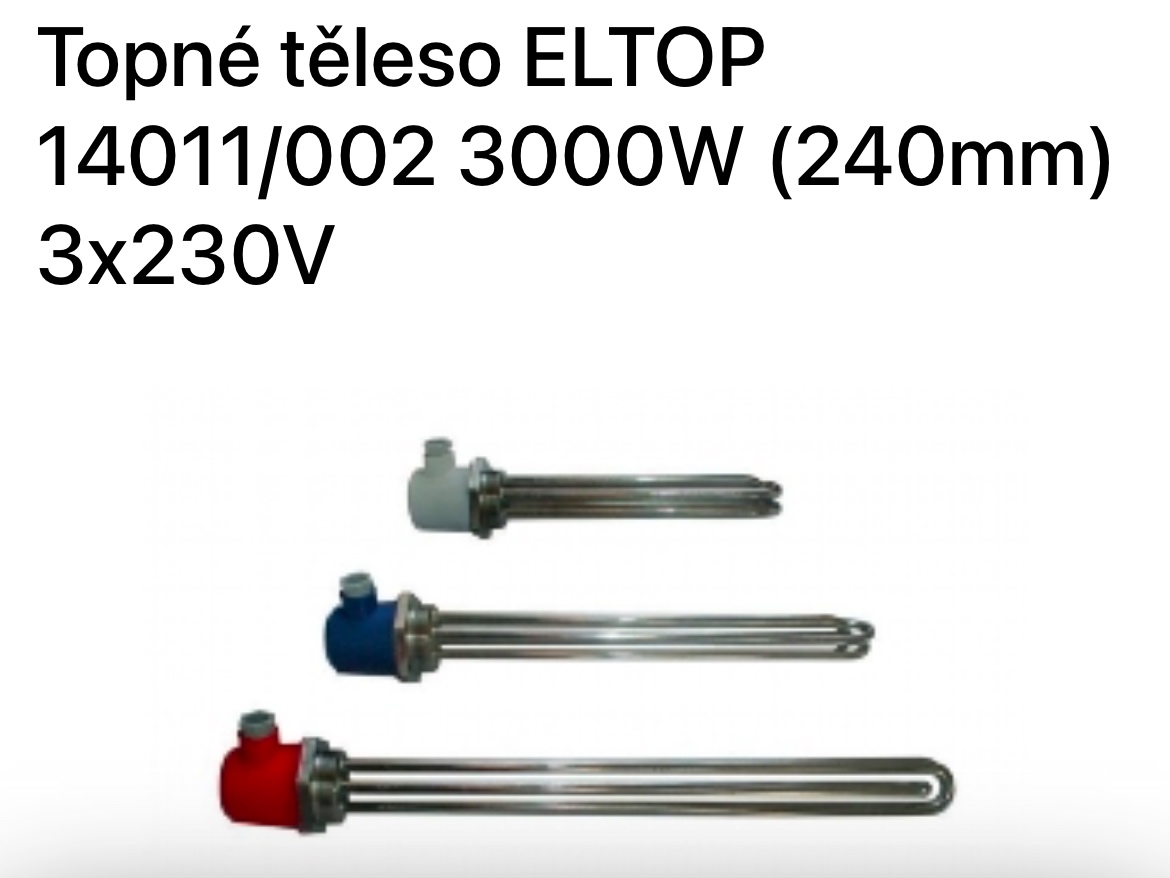 Topné těleso ELTOP 14011/002 3000W (240mm) 3x230V