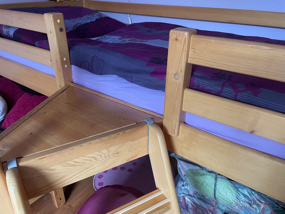 Dětská vyvýšená postel se skluzavkou Domestav