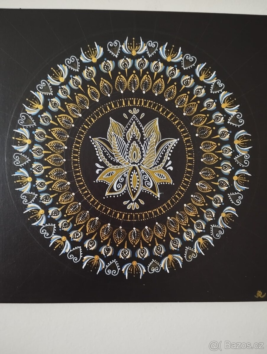 Mandala - Zlatý lotosový květ