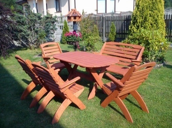 Zahradni skladaci set z masivu 6+1