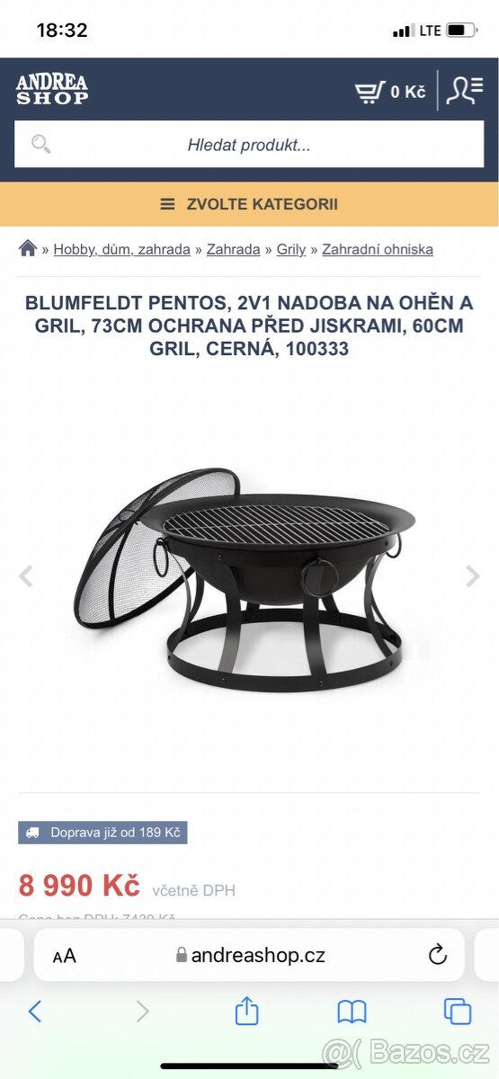 2V1 NADOBA NA OHĚN A GRIL, CERNÁ